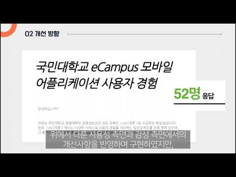 HCI개론 [Team경피 - 국민대학교 E-Campus 모바일 어플리케이션 개선사항]